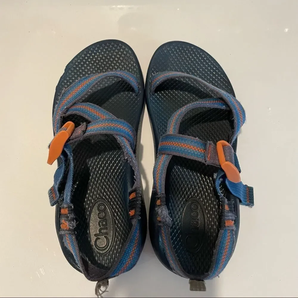Chaco Kids Z/1 Ecotread Sandals in Split Blue & Orange